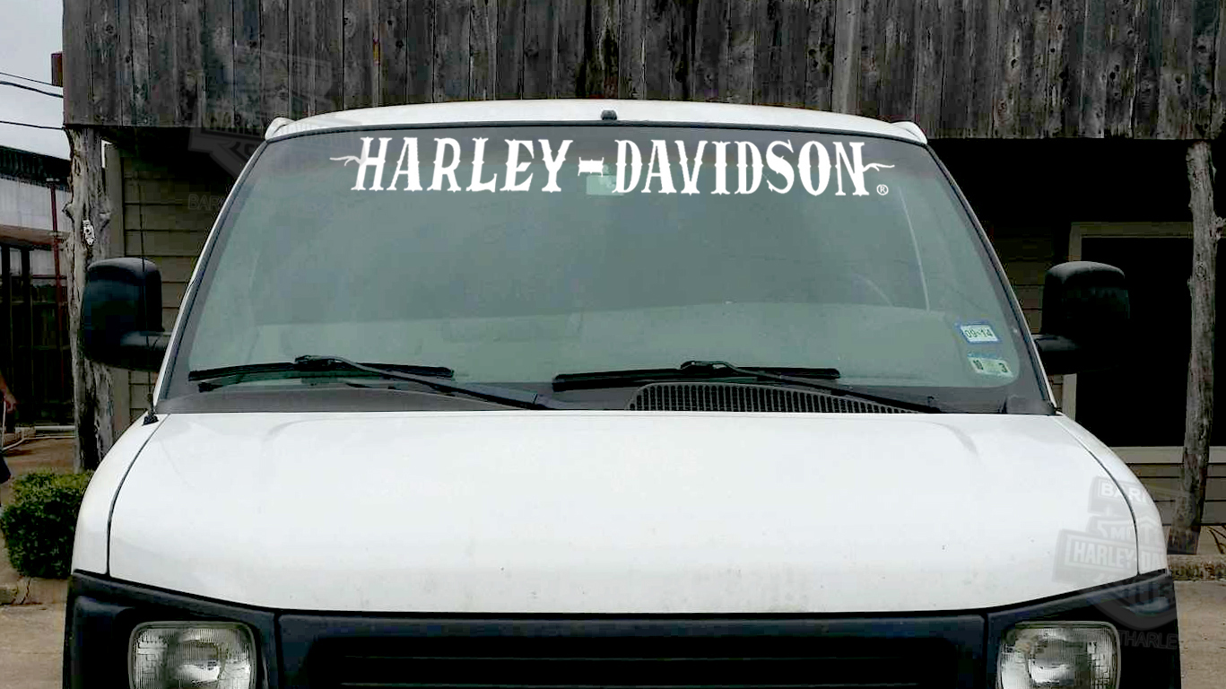 Chroma - H-D White Xpressionz (Western Front) - Windshield Decal