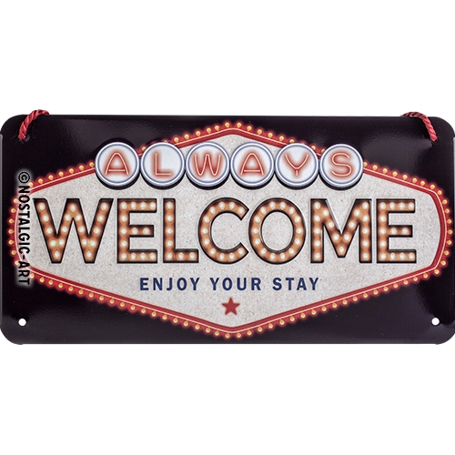 Nostalgic - Biker World Welcome Hanging Sign 10x20cm