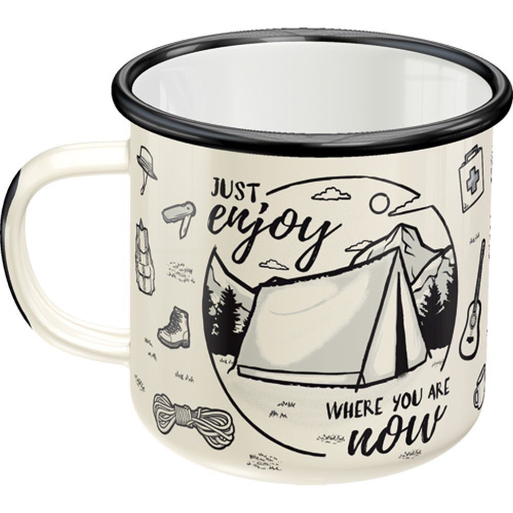 Nostalgic-Art - Biker World Just Enjoy Enamel Mug