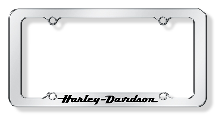 Chroma - Script with Black Letters Auto Tag Frame - Chrome Metal