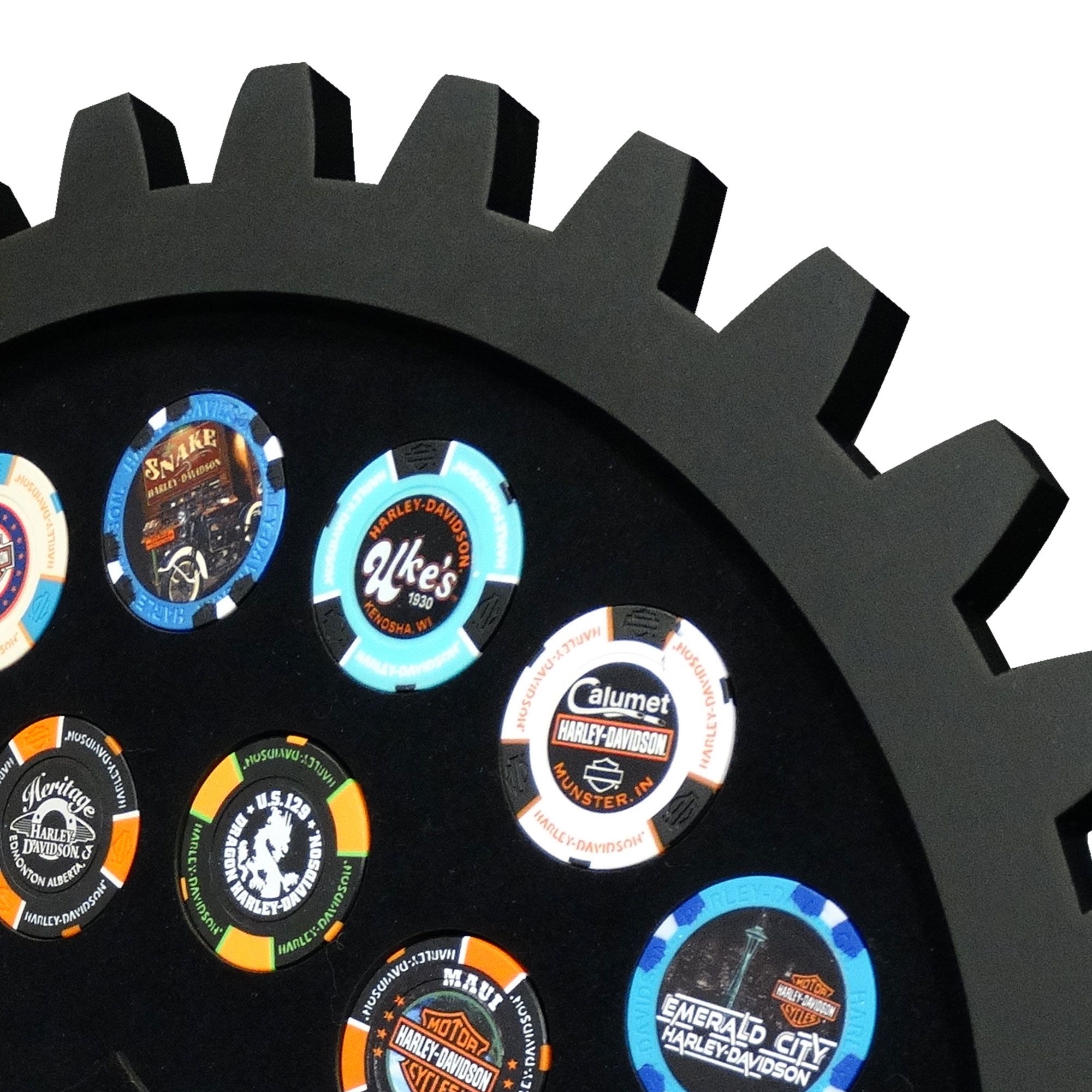 Dart World - H-D SPROCKET FRAME  (holds 26 Poker Chips)