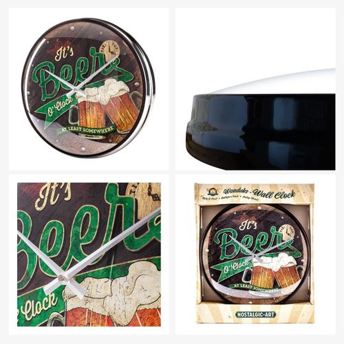 Nostalgic - Biker World - Beer o'clock Wall Clock