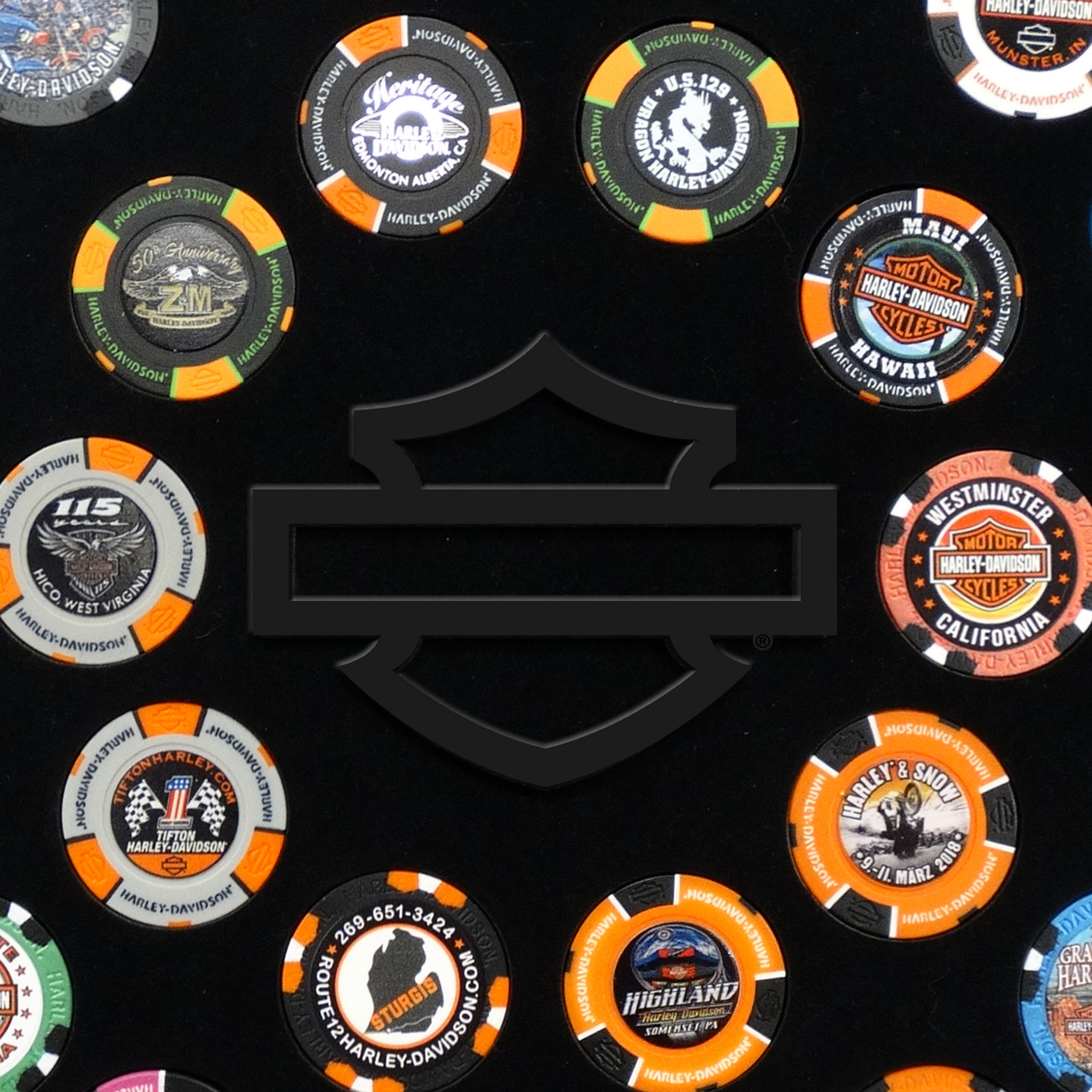 Dart World - H-D SPROCKET FRAME  (holds 26 Poker Chips)