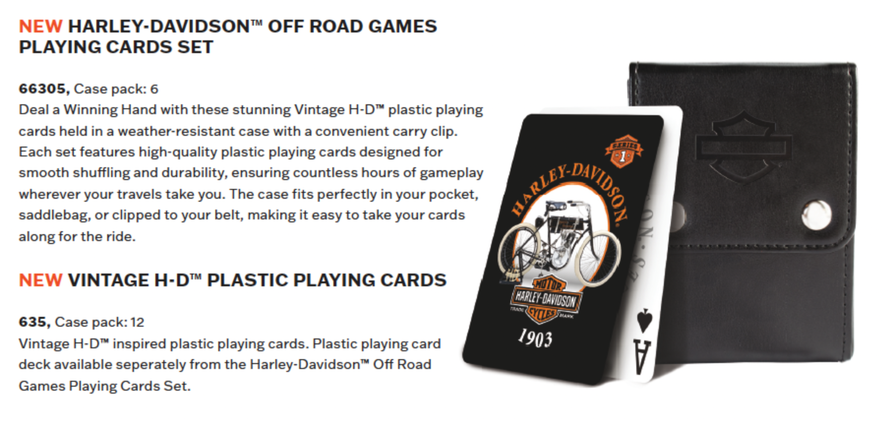Dart World - H-D OFF ROAD GAMES PLAYING CARDS SET
