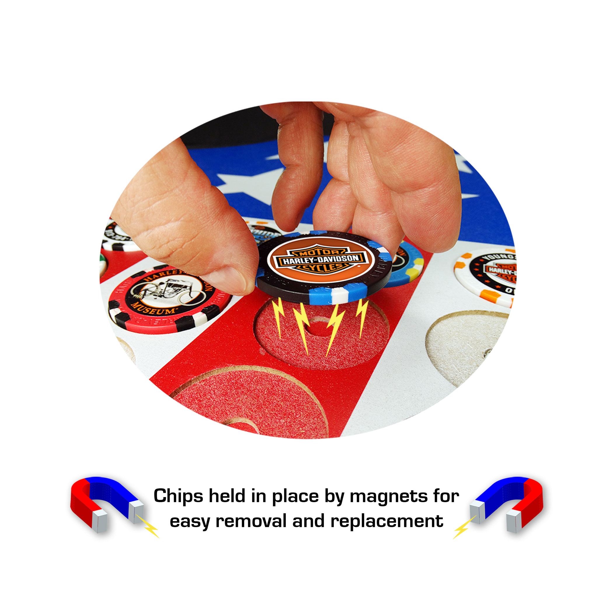 Dart World - H-D #1 Stars & Stripes Magnetic Frame  (holds 55 Poker Chips)