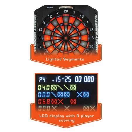 Dart World - Harley-Davidson Bar & Shield Flaming Electronic Dart Board