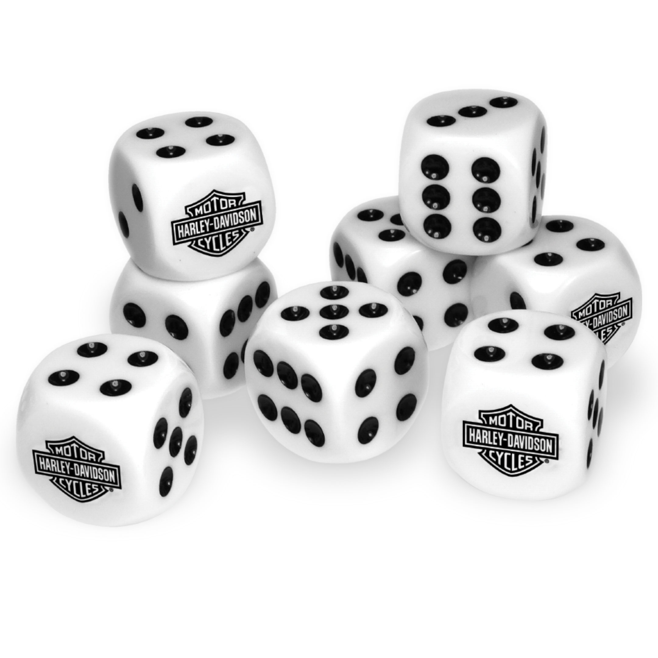 Dart World - H-D Bar & Shield Block of White Dice / large