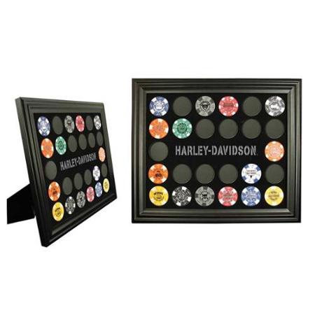 Dart World - H-D Black Poker Chip Frame  (holds 26 Poker Chips)