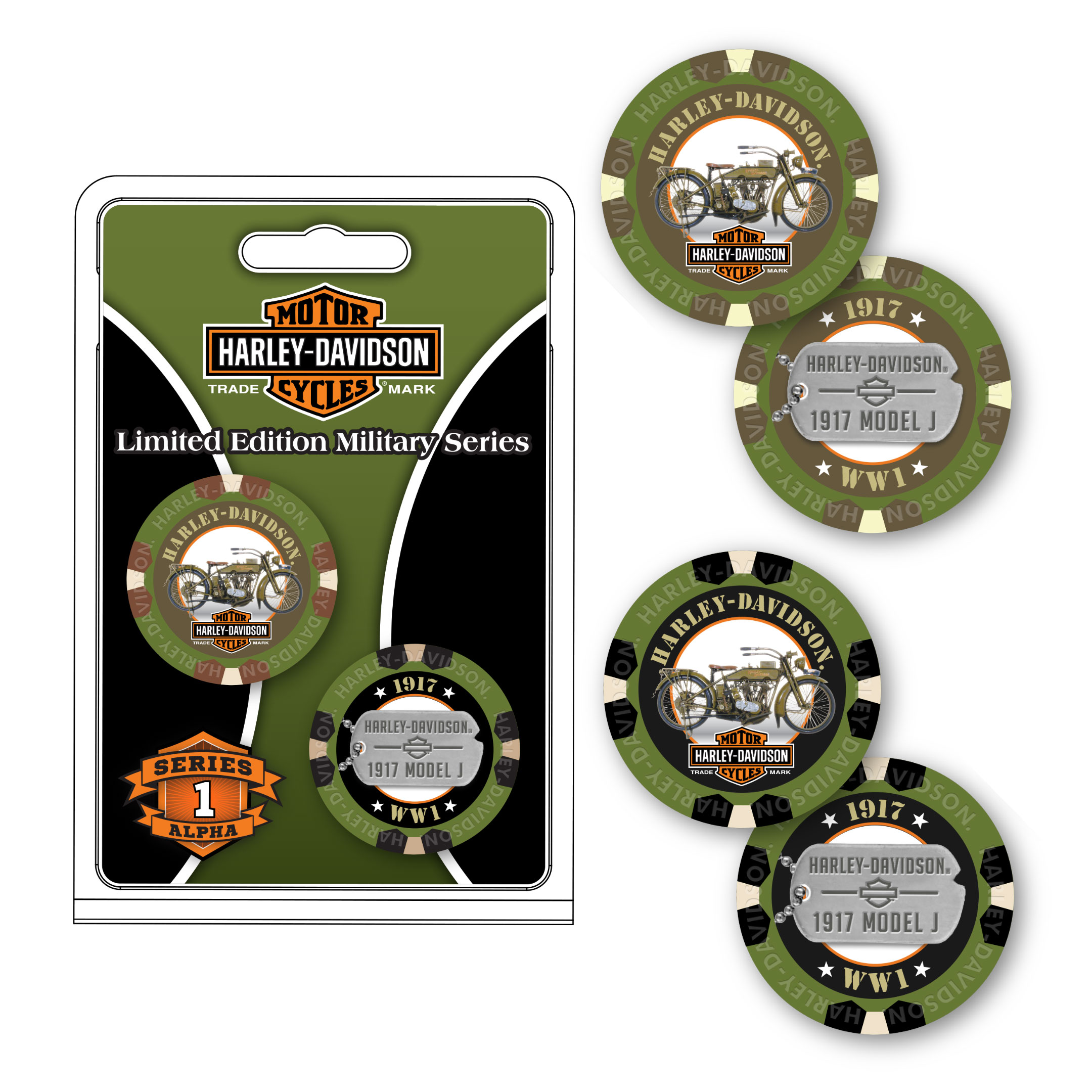 Dart World - Poker Chips: H-D Limited Edition Military Series