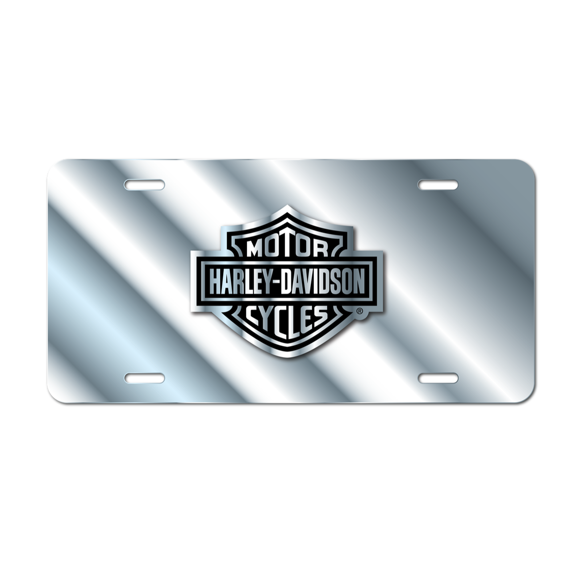 Chroma - Harley B&S Emblem Polished Auto License Plate