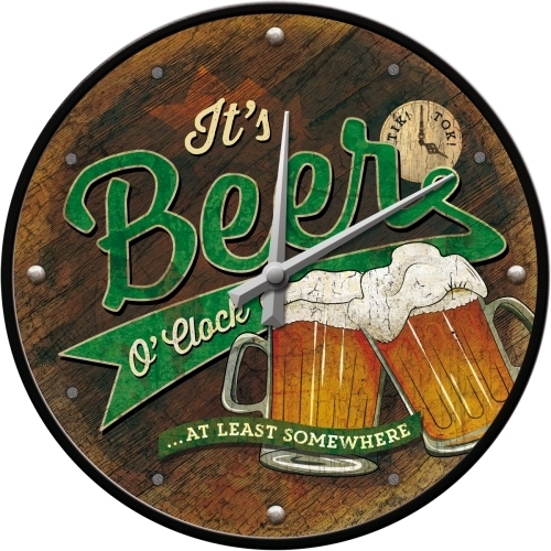 Nostalgic - Biker World - Beer o'clock Wall Clock