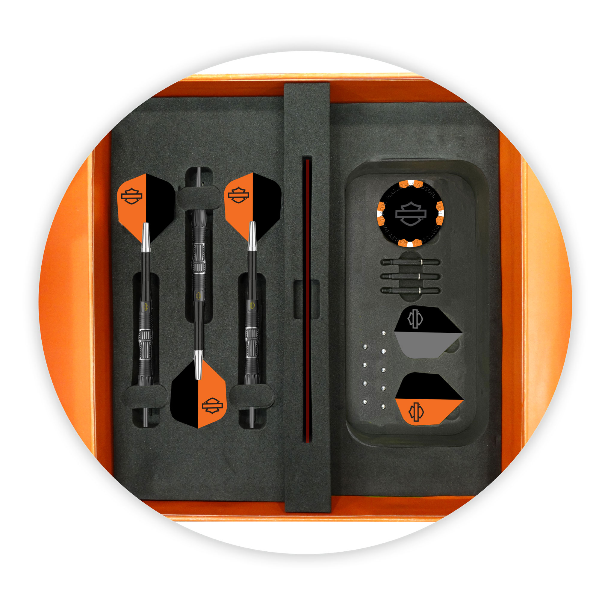 Dart World - H-D EV•O•LUTION Laser Engraved Tungsten Boxed Dart Set