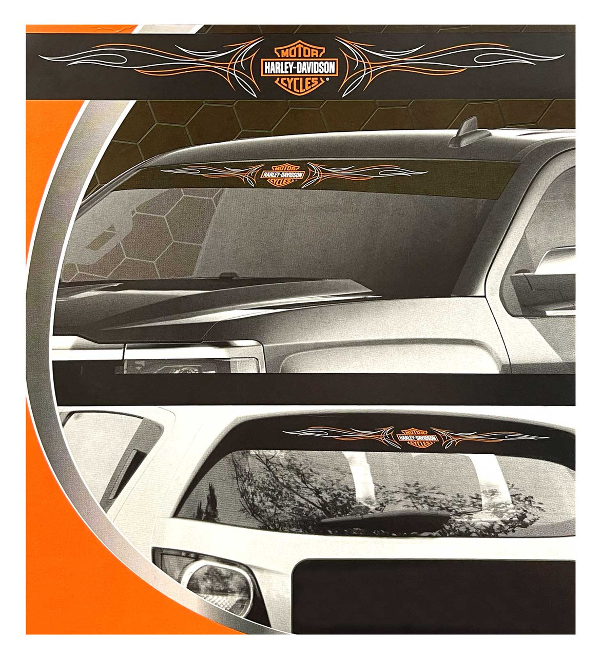 Chroma - Bar & Shield with Pinstriping Windshield Decal