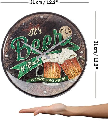 Nostalgic - Biker World - Beer o'clock Wall Clock
