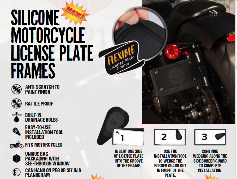 Chroma - Harley American Legend Silicone Motorcycle License Plate Frame