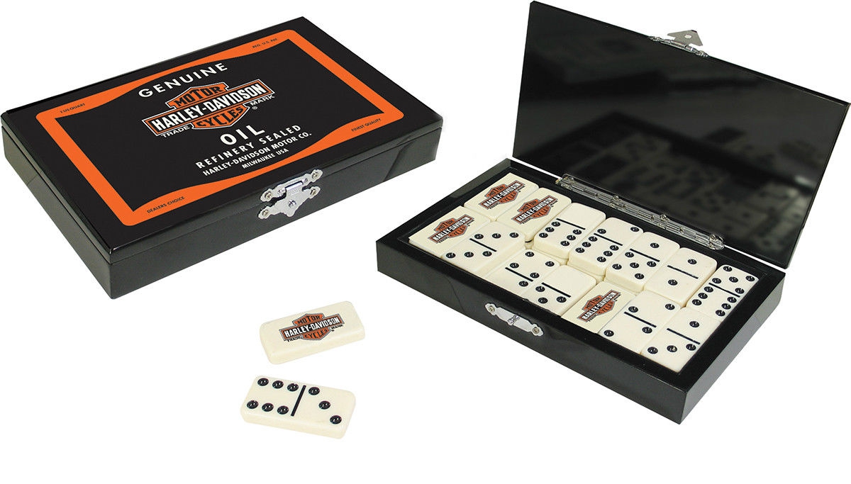 Dart World - Harley-Davidson B&S Oil Can Black Domino Set.
