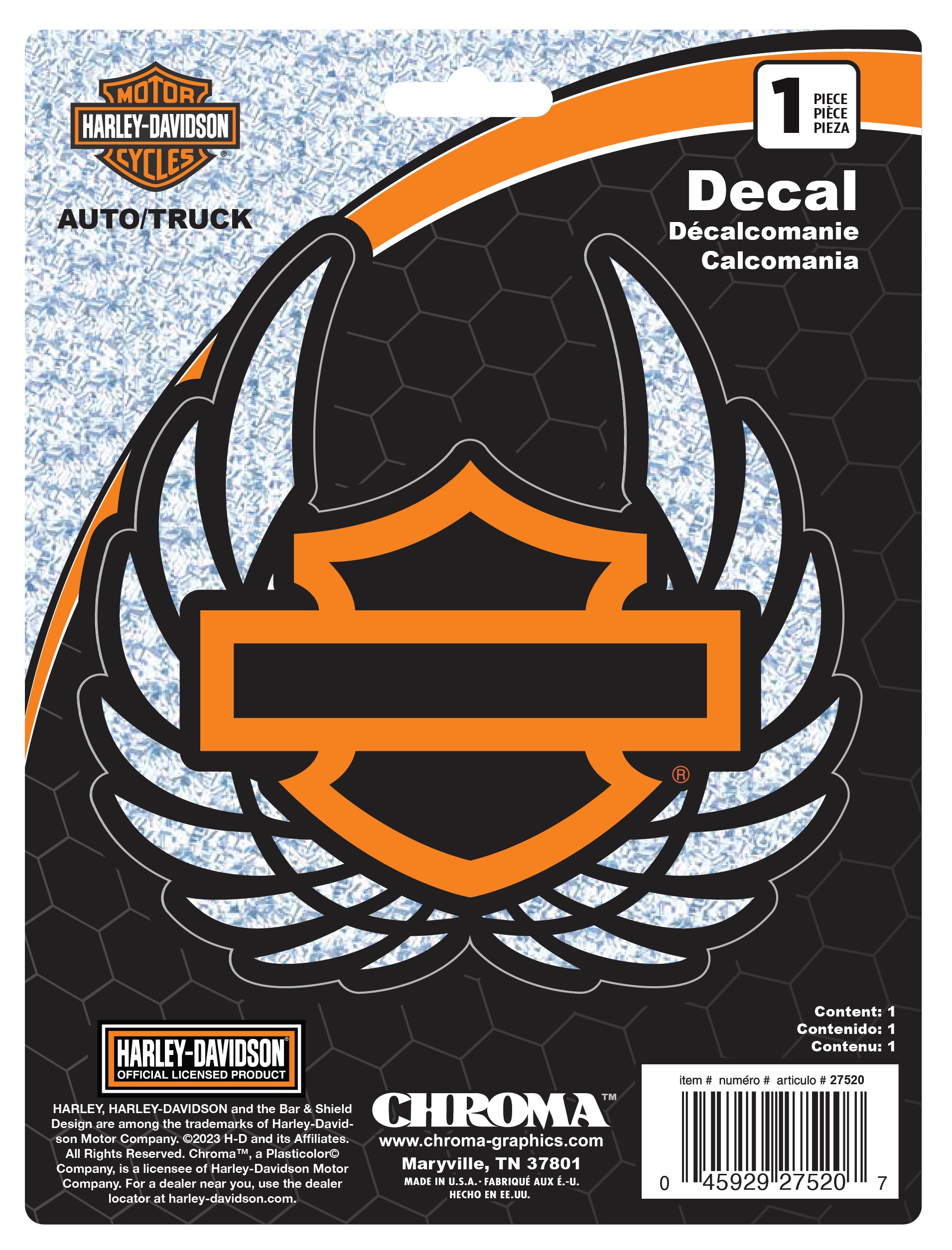 Chroma - Bar & Shield w/ Wings 15x20 Holographic Decal