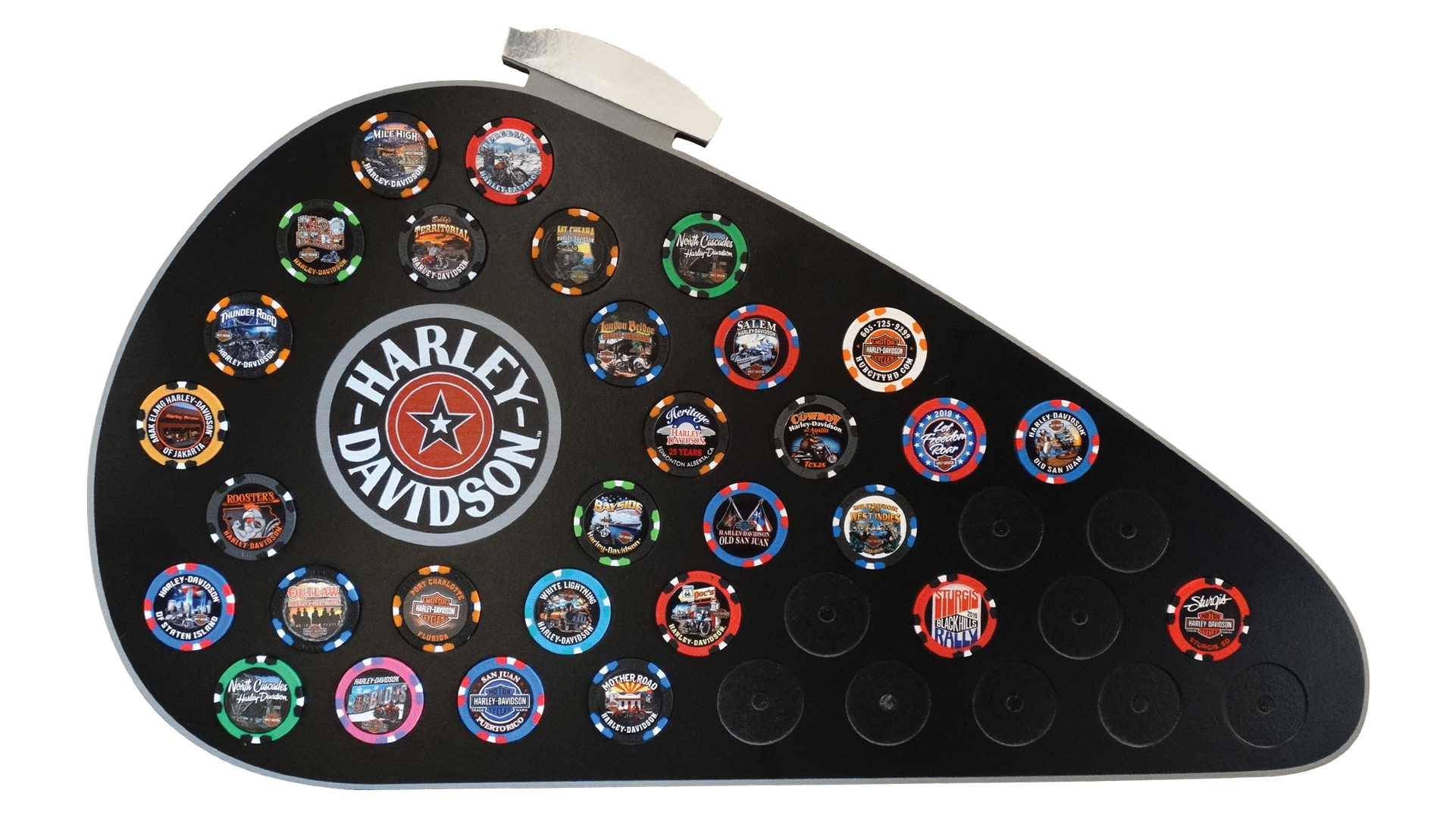 Dart World - H-D Gas Tank Magnetic Frame  (holds 39 Poker Chips)