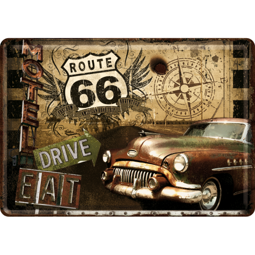 Nostalgic - Biker World - 4Route66 - 10x14 Postcard