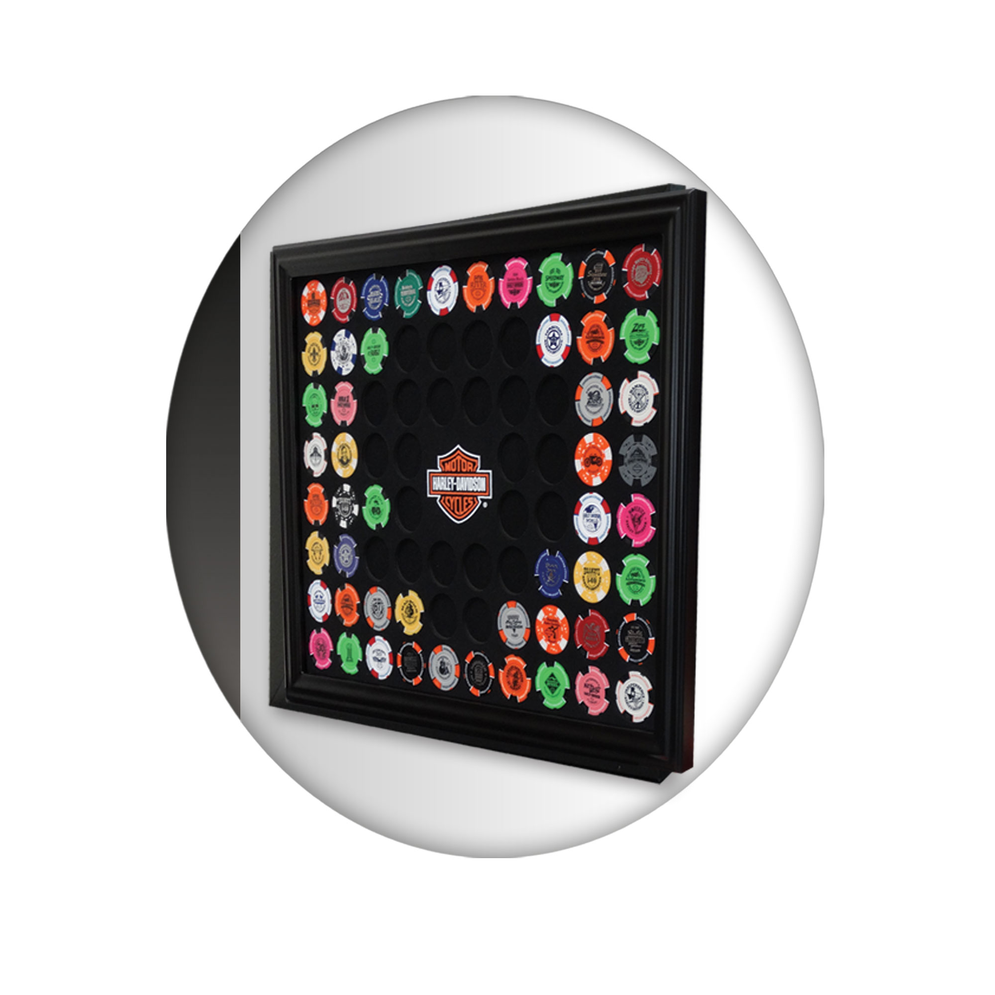 Dart World - H-D B&S Poker Chip Frame -  (holds 76 Poker Chips)