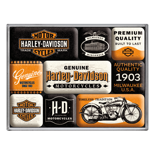 Nostalgic - H-D Genuine Motorcycles Milwaukee - Magnet Set