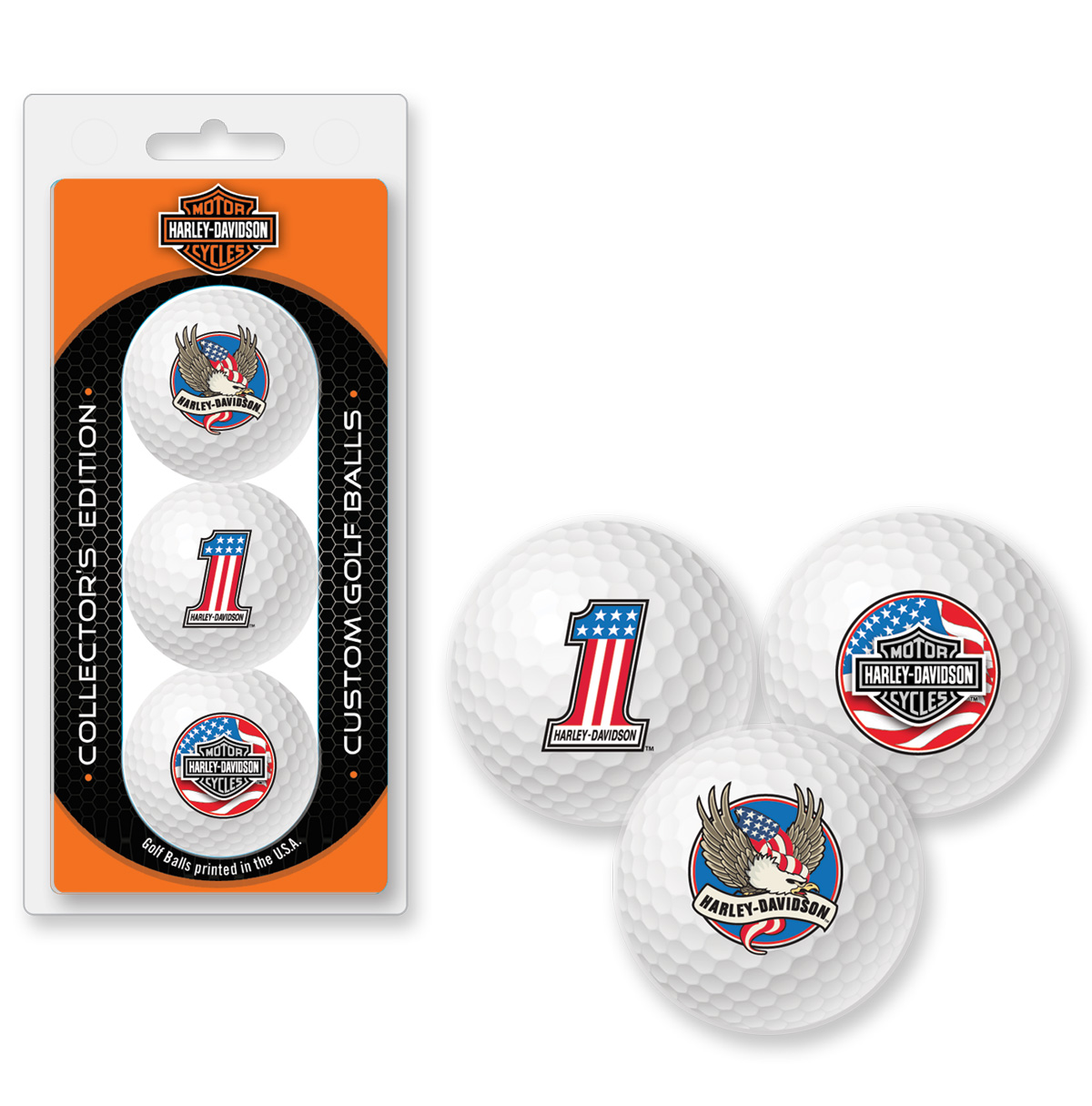 Dart World - H-D Collector's Edition Golf Ball 3 piece pack // Patriotic