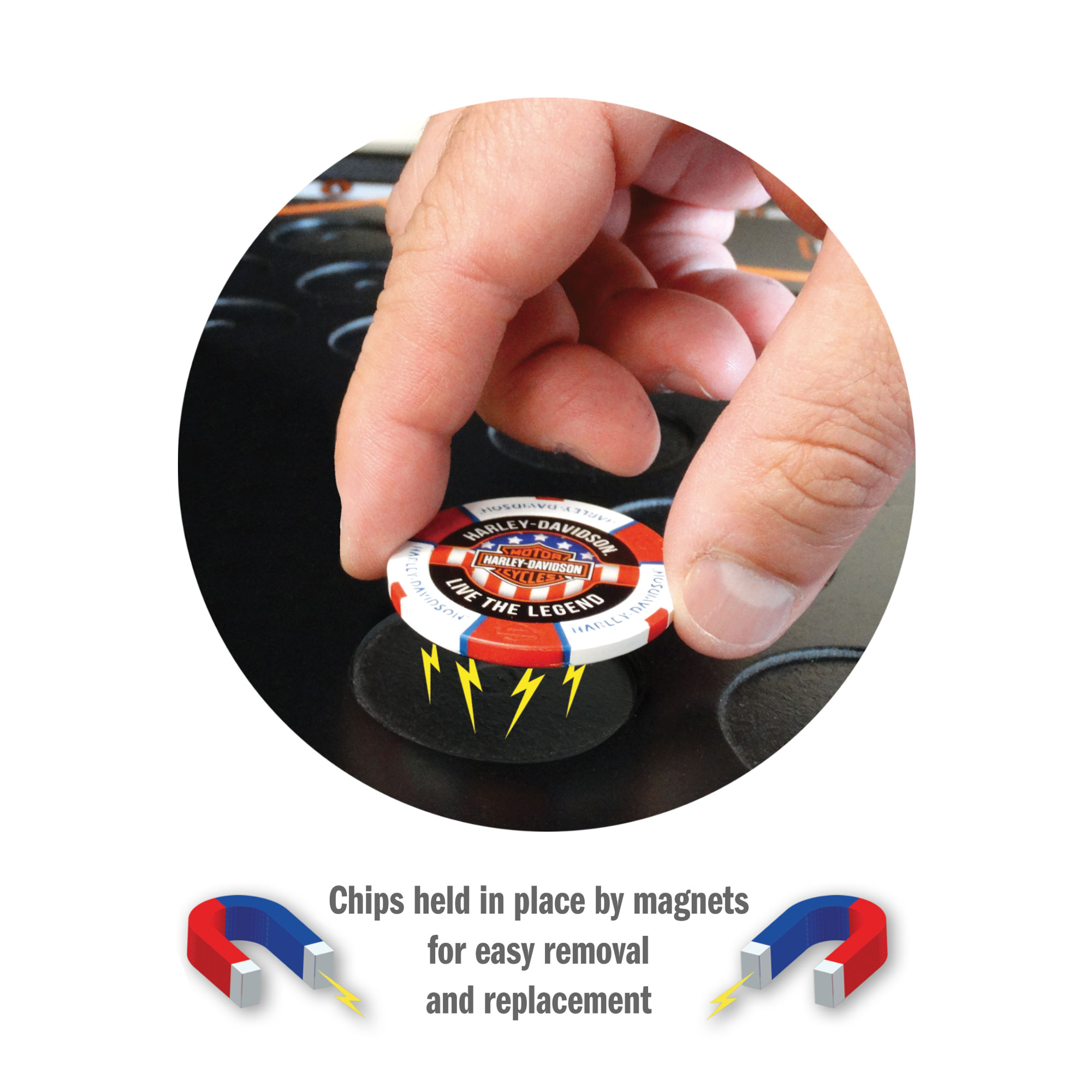 Dart World - H-D Gas Tank Magnetic Frame  (holds 39 Poker Chips)