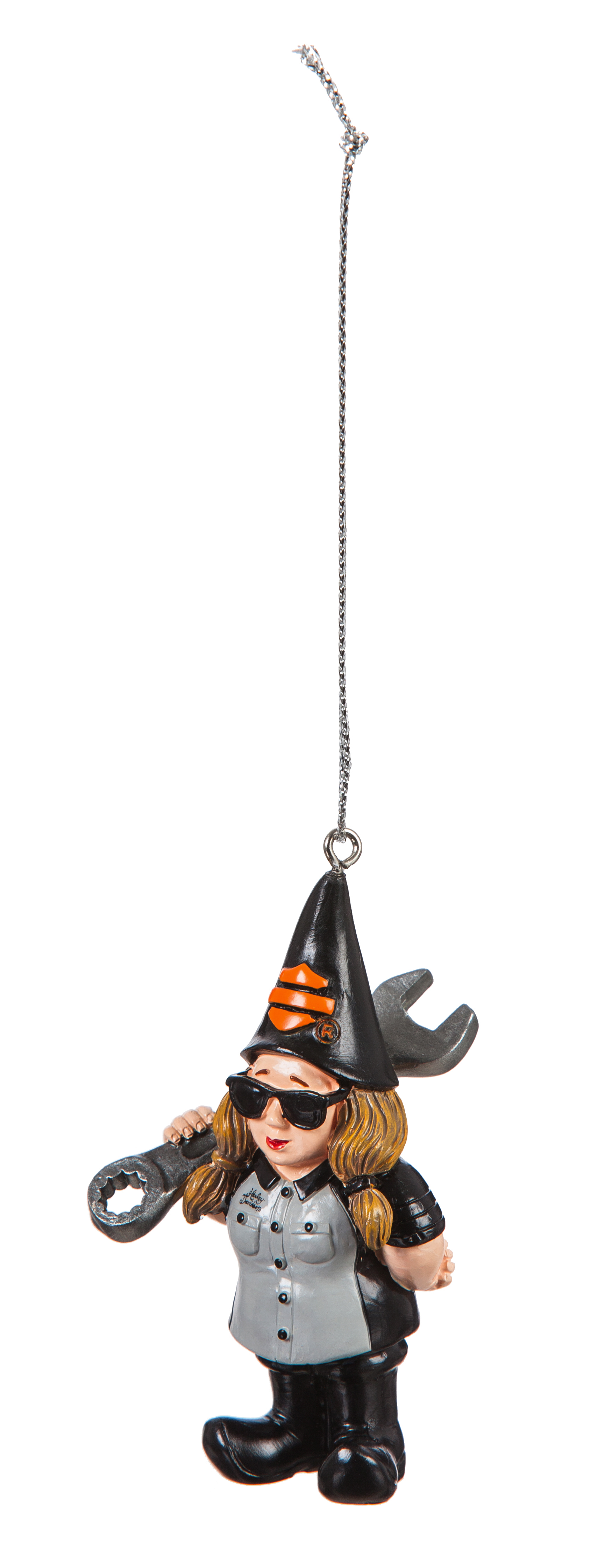 Evergreen Gnome Ornament, H-D Female Mechanic
