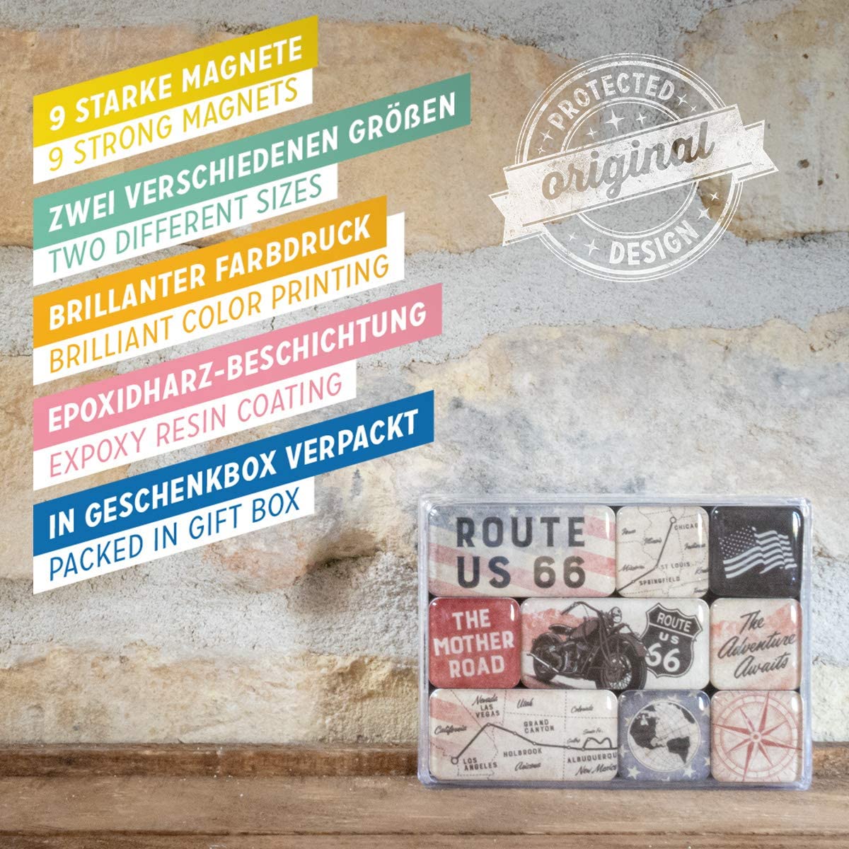 Nostalgic - Biker World Route 66 - Magnet Set