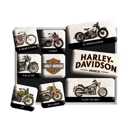 Nostalgic - Harley Davidson Models - Magnet Set