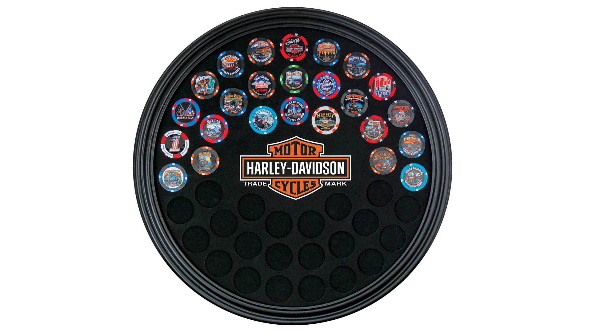 Dart World - H-D Round Frame  (holds 47 Poker Chips)