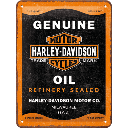 Nostalgic - Harley-Davidson Genuine Oil 15x20 Tin Sign