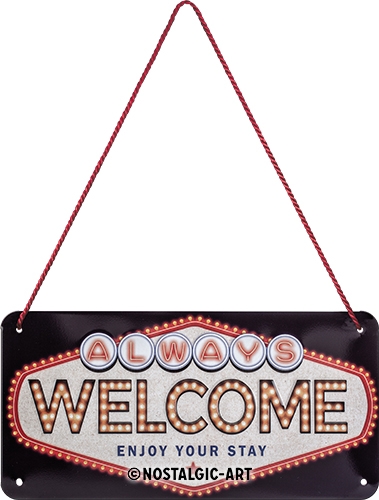 Nostalgic - Biker World Welcome Hanging Sign 10x20cm