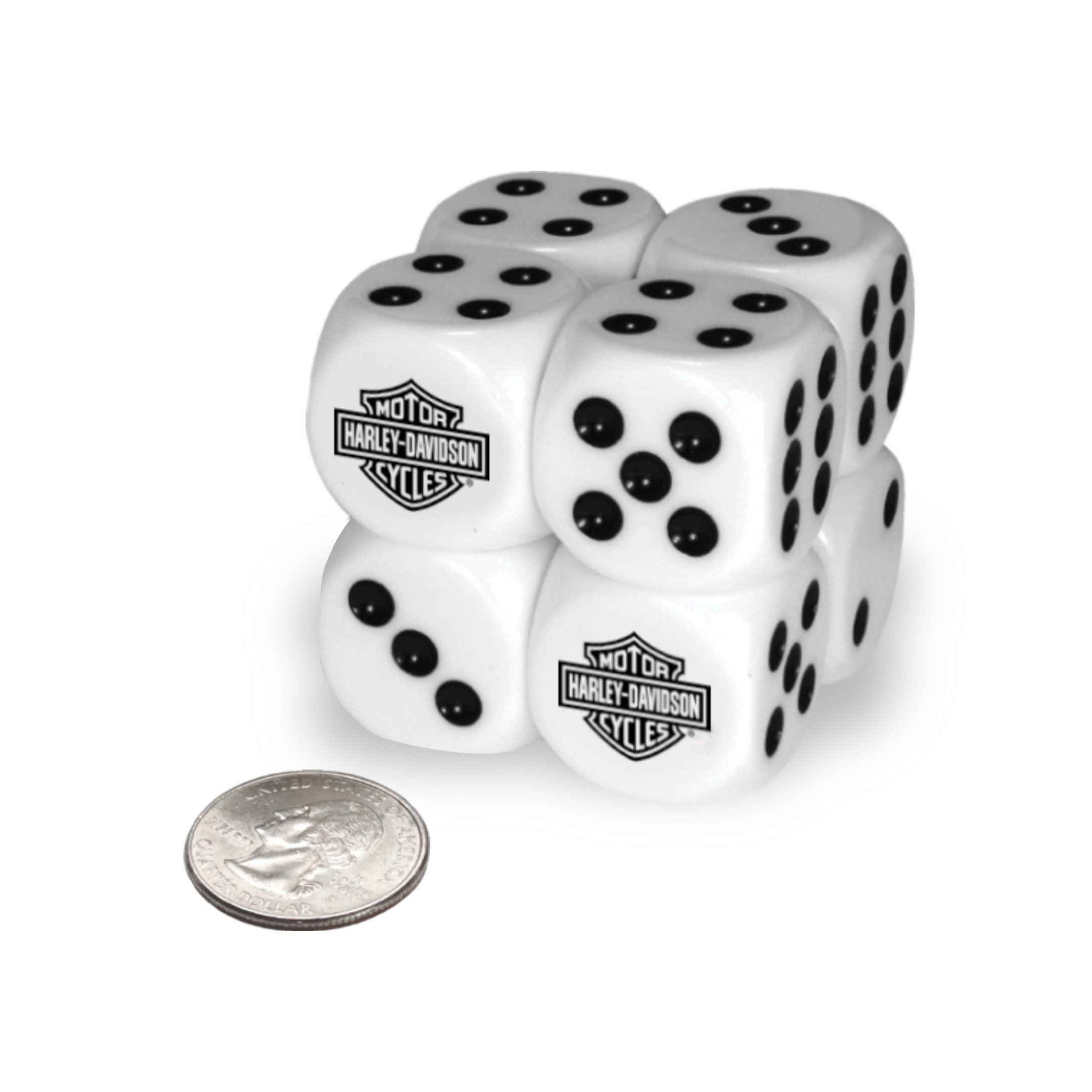 Dart World - H-D Bar & Shield Block of White Dice / large