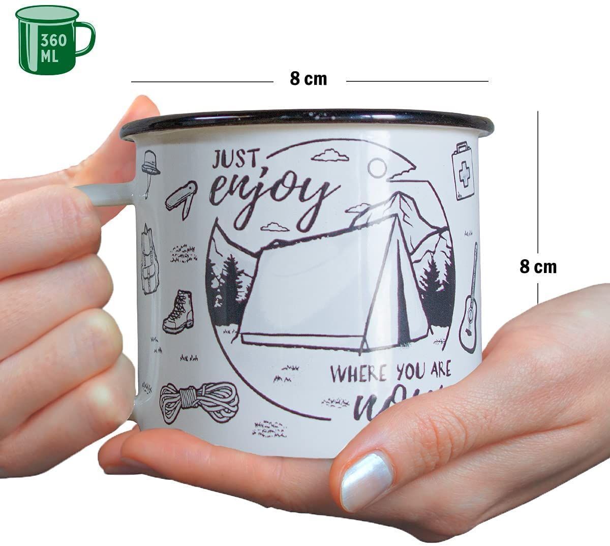 Nostalgic-Art - Biker World Just Enjoy Enamel Mug