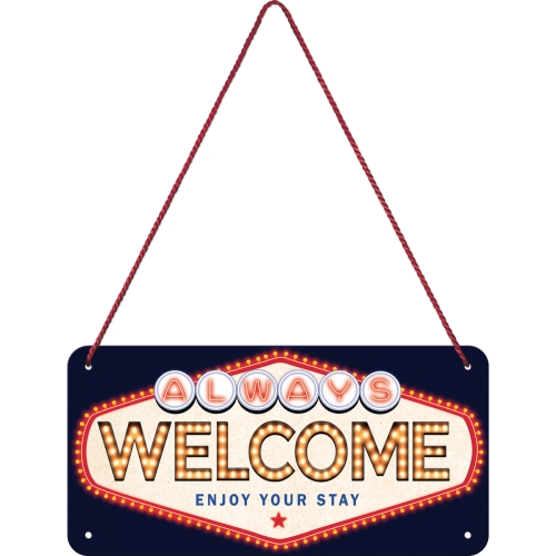 Nostalgic - Biker World Welcome Hanging Sign 10x20cm