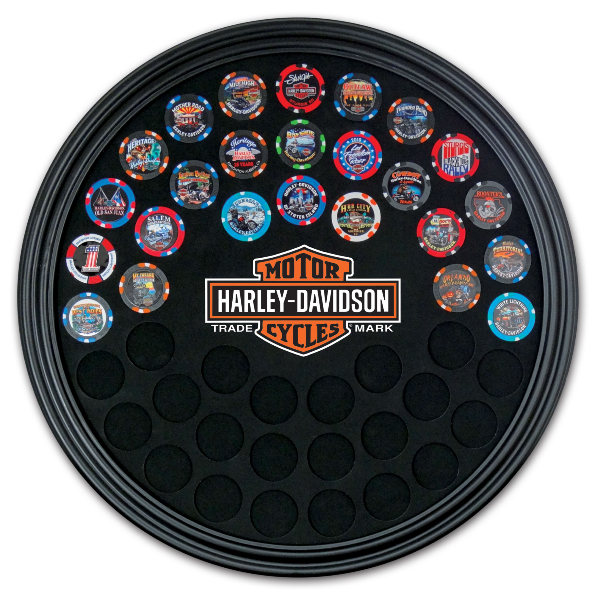 Dart World - H-D Round Frame  (holds 47 Poker Chips)
