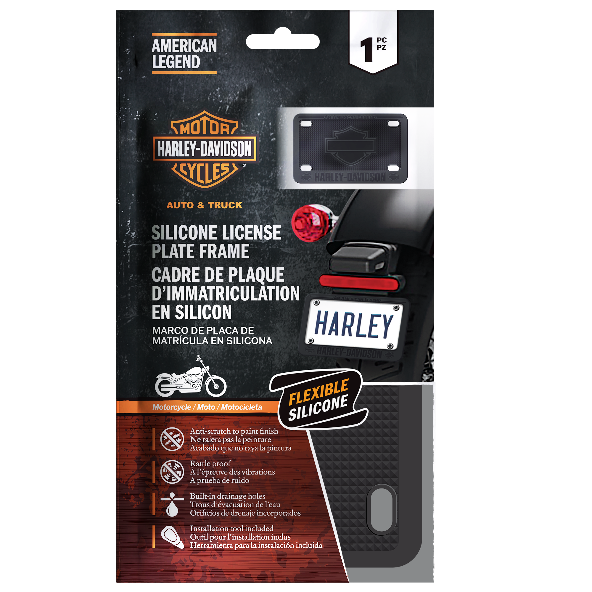 Chroma - Harley American Legend Silicone Motorcycle License Plate Frame