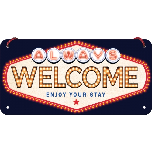Nostalgic - Biker World Welcome Hanging Sign 10x20cm