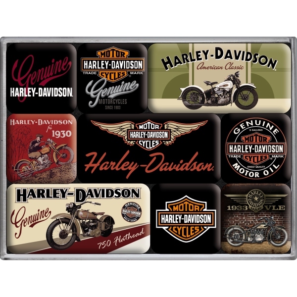 Nostalgic - Harley Davidson Bikes - Magnet Set