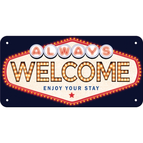 Nostalgic - Biker World Welcome Hanging Sign 10x20cm