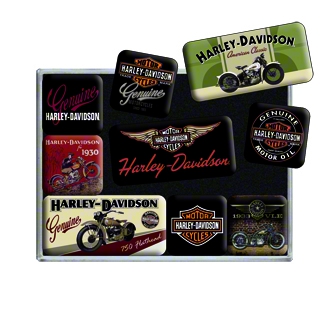 Nostalgic - Harley Davidson Bikes - Magnet Set